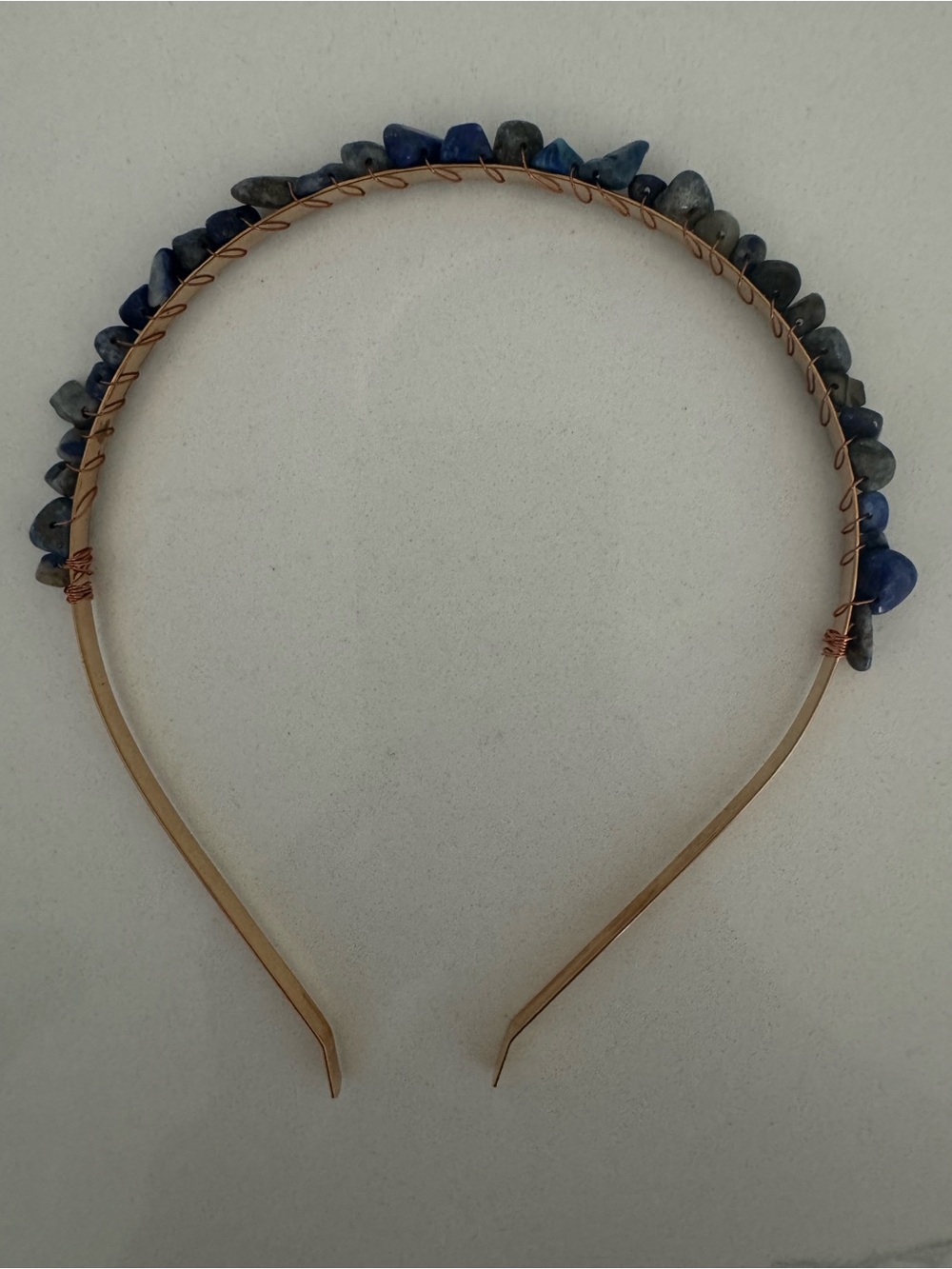 Blue Stone Wire-Wrapped Headband